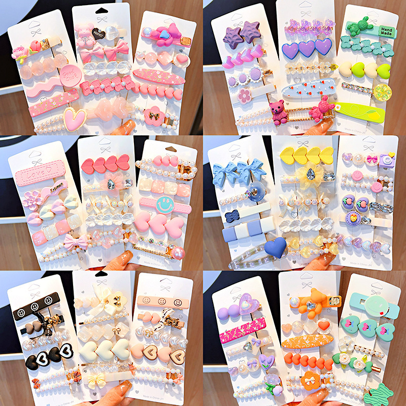 South Korea cartoon cute hairpin New Pink Pearl hairpin little girl's broken hair side bangs clip headdress wholesale