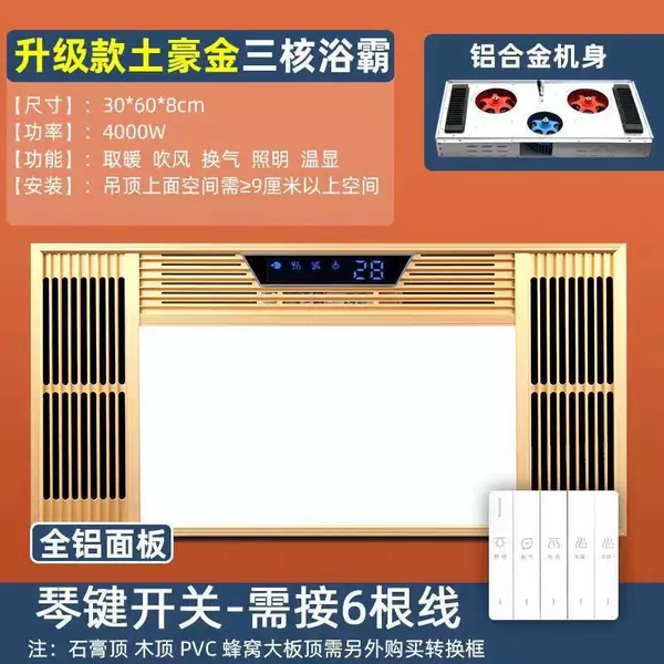 [三核双暖【升级款金】琴键开关]