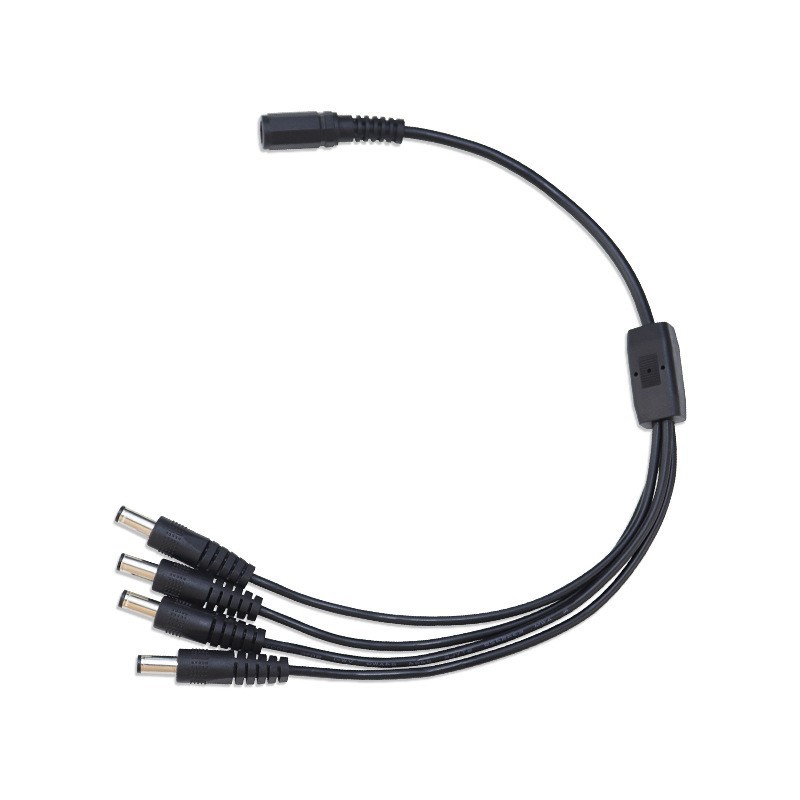 定制摄像头摄像机安防监控专用12V一母四公DC5521分流1拖4电源线