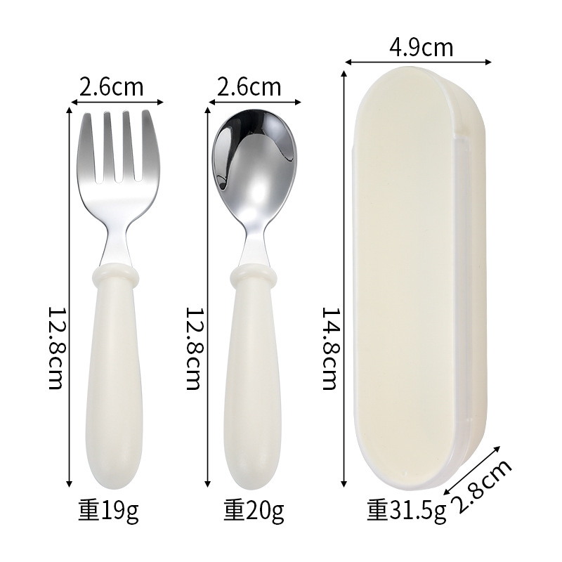 304 portátil de acero inoxidable cuchara para niños Tenedor vajilla bebé comiendo cuchara Tenedor traje madre bebé regalo personalización