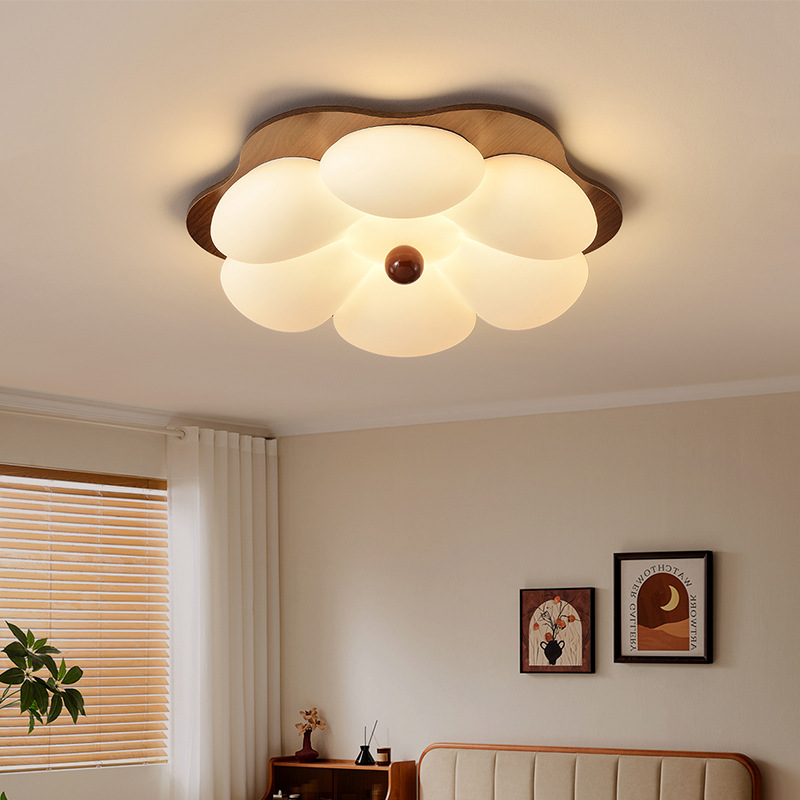 Lámpara de sala de estar de estilo antiguo, dormitorio italiano minimalista moderno, estilo crema, lámpara de techo de habitación cálida, lámpara de protección ocular de espectro completo