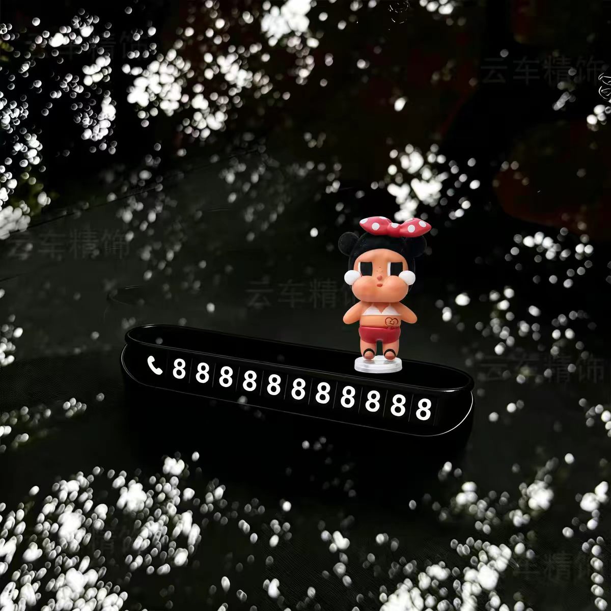 Cute cartoon car phone number display sign, creative car interior decoration, personalized ornament