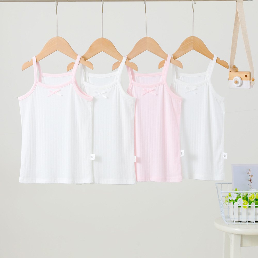 Niños camisola deshuesada sensación de frío hombres y mujeres bebé sin mangas casa que basa la camisa delgada 2 unidades al por mayor