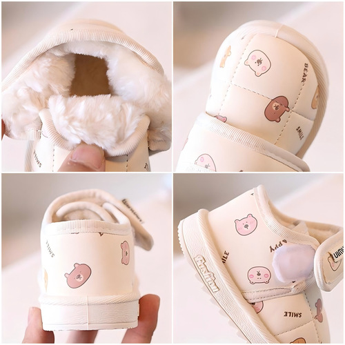 Children's snow boots, baby toddler shoes, cartoon winter cotton shoes, boy's warm baby shoes, girl's cotton boots