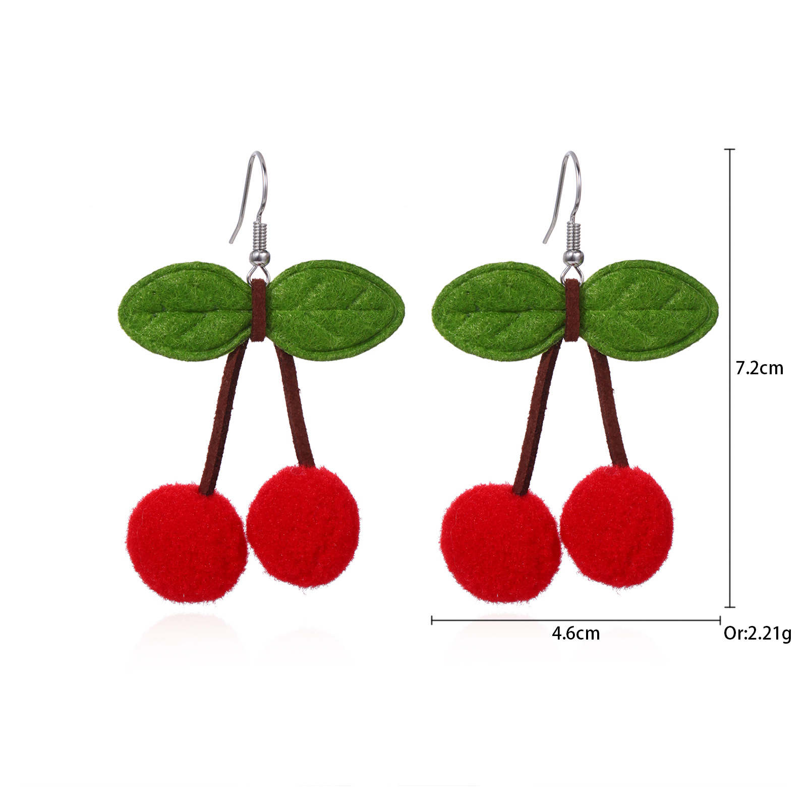 1. Hair ball cherry earrings