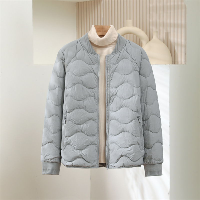 Pinghu Autumn and Winter New Couple Style down Jacket Women's Baseball Jacket Korean Fashion Men's Large Size 90% White Duck down Coat