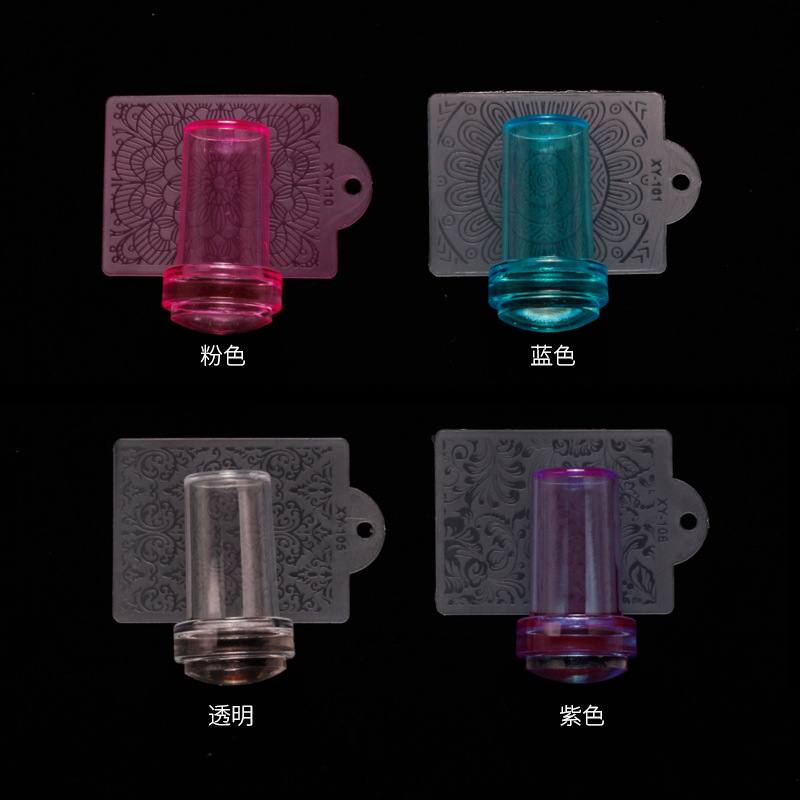 Herramientas de impresión de sello de silicona de manicura 2.3cm sello transparente elástico de silicona con raspador sello pintado de manicura