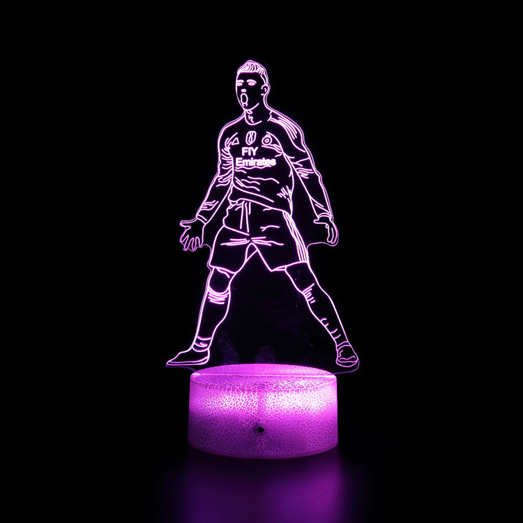 Cross-border special for football basketball swimming ice hockey creative gift colorful 3D night light LED touch remote control table lamp