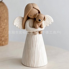 国境を越えた売れ筋模造木彫り天使樹脂装飾品オフィス寝室三次元クリエイティブ装飾卸売