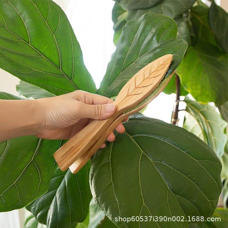 Cross-Border Leaf Cleaningtongs Portable Handheld Leaf Cleaning Brush Creative Potted Leaf Cleaner