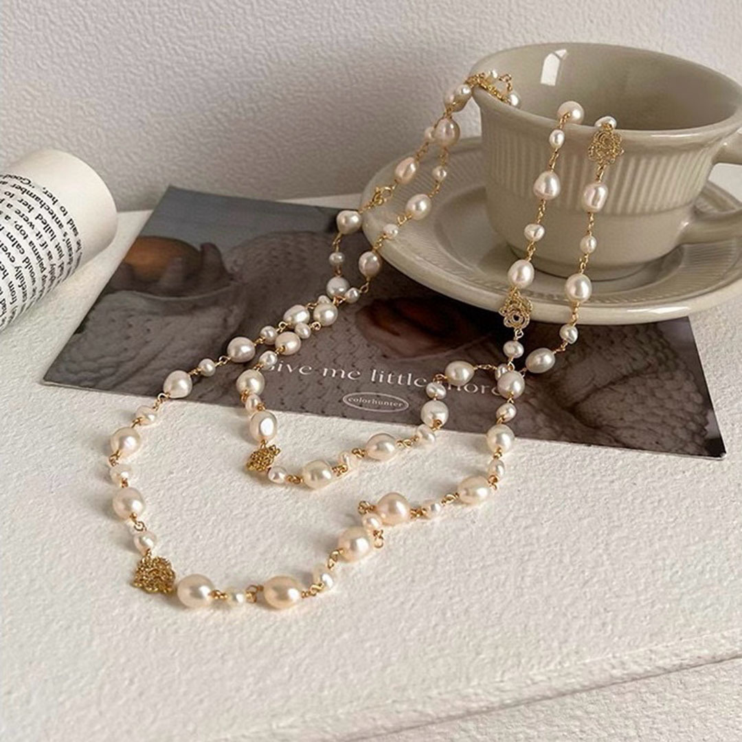 天然淡水珍珠长款项链女时尚轻奢气质百搭高级感秋冬叠