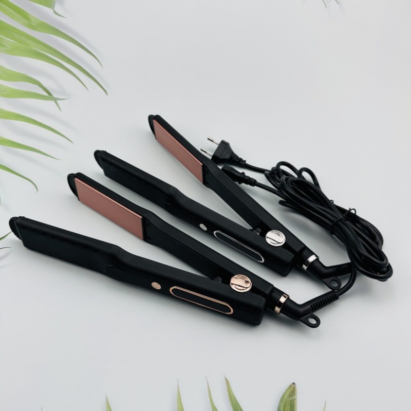 Cross-border LCD straight hair splint does not hurt the hair splint hot bangs curl straight dry and wet dual-purpose anti-scalding hair straightener curling iron