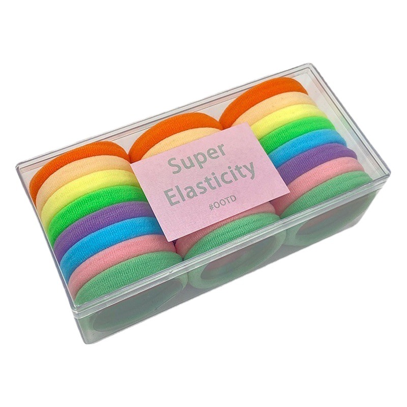 Accesorios para el cabello banda para el cabello al por mayor en caja de alta elástica negro banda de goma sin costura lazo del pelo cuerda de pelo durable cuerda de pelo de cola de caballo