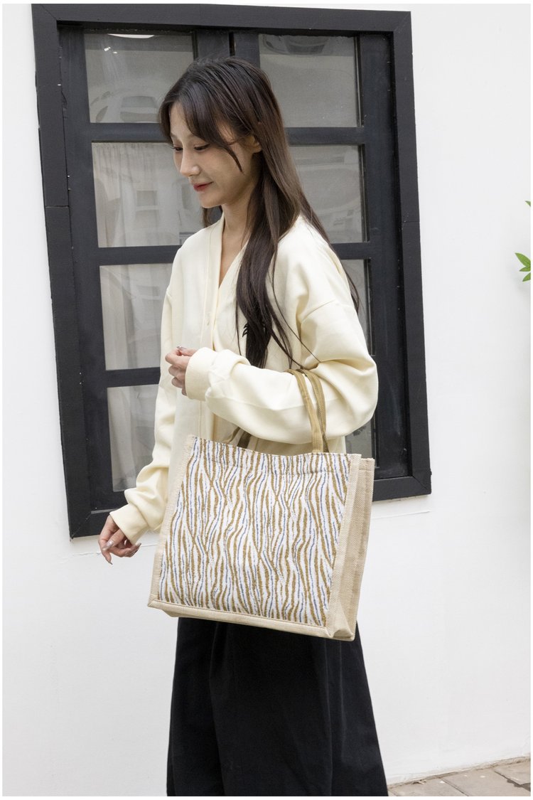 Large-capacity commuting handbags, cross-border bestsellers, hand-carried tote bags, ins linen texture single-shoulder tote bags undefined