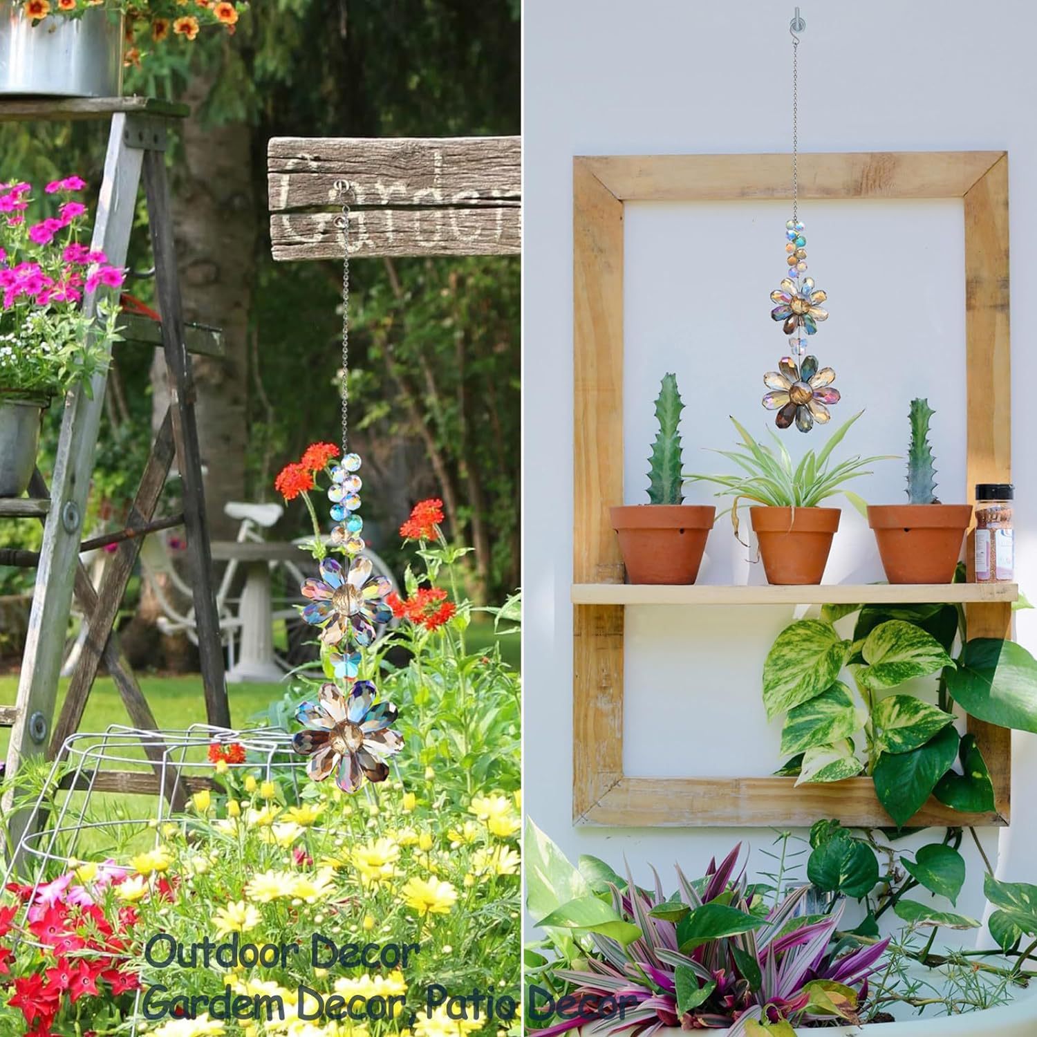 100g Weight Suncatcher, Wind Chime Home Textiles & Decor Type pendant Classification 1 Piece Quantity Home, Outdoor Occasion Artificial Crystal Material Flower Pattern Elegant, Shiny Style Elegant Shiny Flower Artificial Crystal Suncatcher Wind Chime Wall Art 12