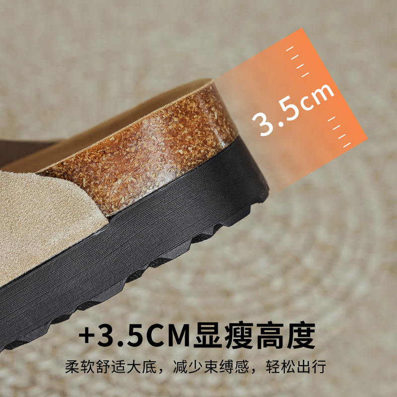 2025 nuevos zapatillas de verano de alta sensación de soleas gruesas Bocken zapatillas de ropa exterior casual