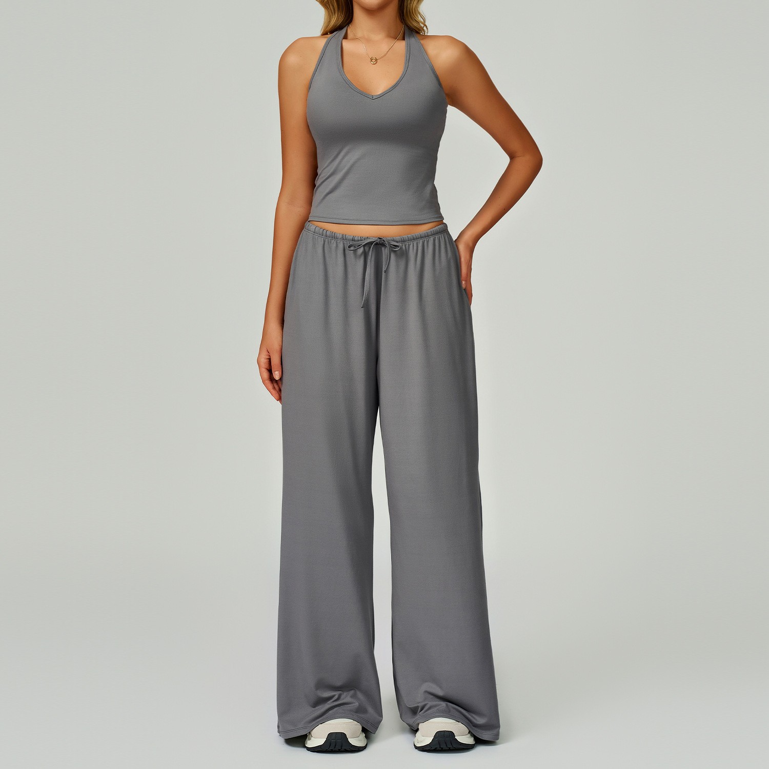 Transfronterizo abrasivo yoga set rápido secado hermoso cinturón de espalda set deportivo ocio correr fitness set yoga set