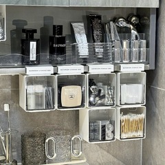トイレットミラーキャビネット収納ボックス化粧品収納浴室キャビネット下化粧綿綿棒口紅棚