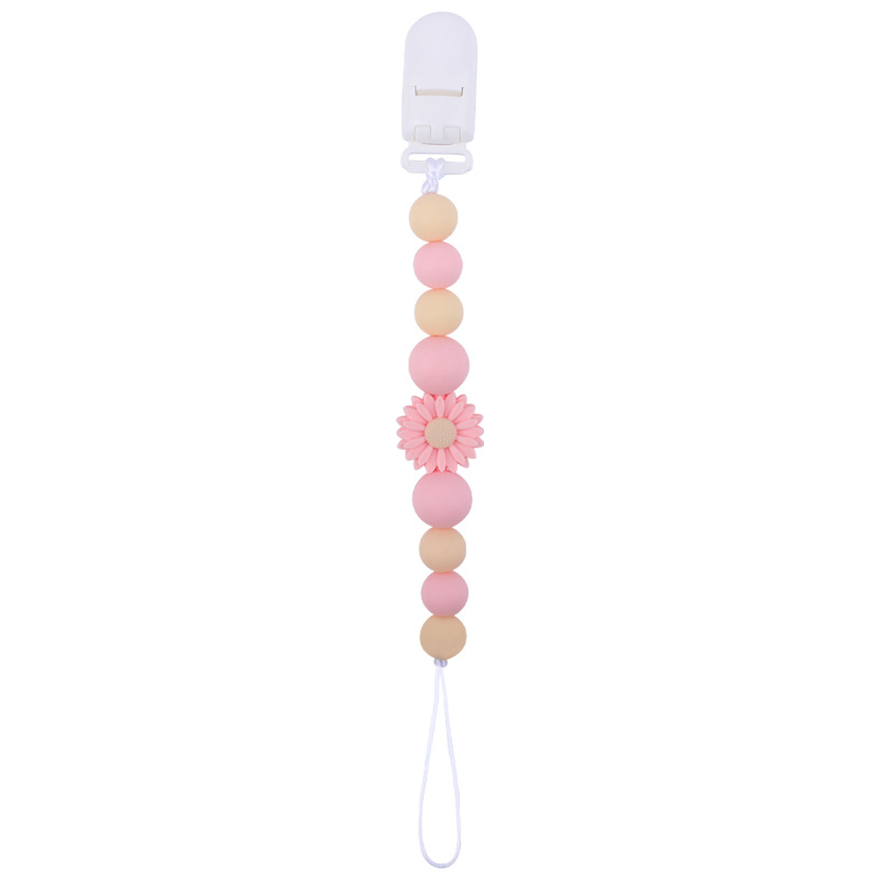 Suministros para bebés de dibujos animados flor mordedor calmante bebé de silicona mordedura pegamento molar Cadena de pezón cadena anti-caída Nuevo