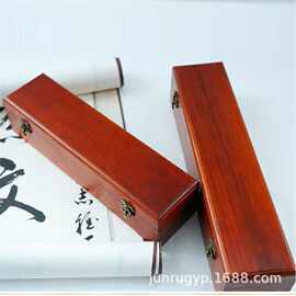 复古香樟木家谱盒翻盖多规可定字画盒家用密封卷轴书画收藏盒锦盒