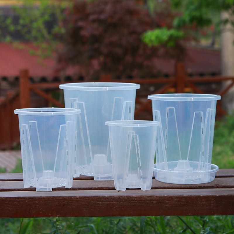 プラスチック植木鉢、透明で目に見える胡蝶蘭専用植木鉢、青山鉢、空気柱、通気性、デンドロビウムバラ用の根制御|undefined