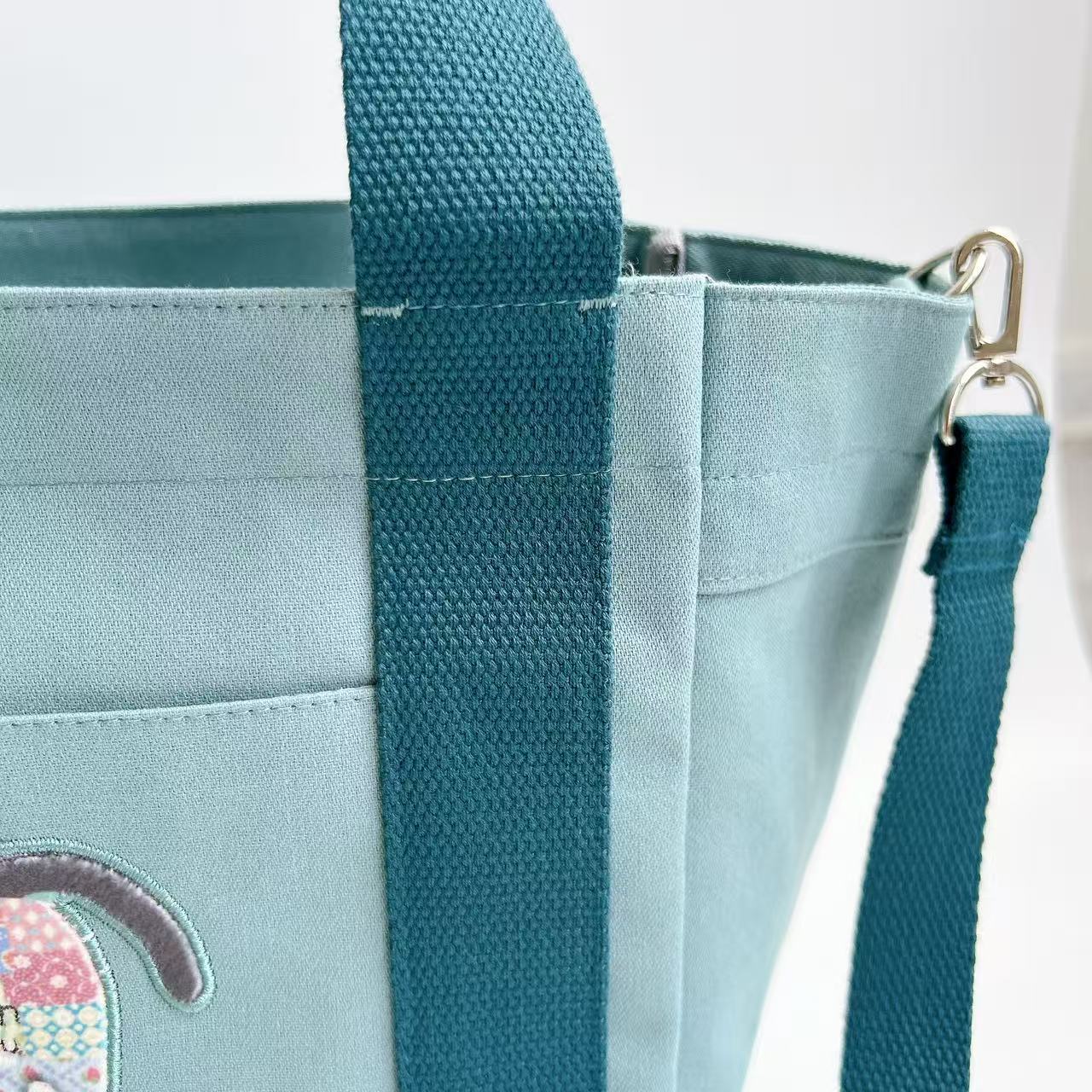 Bolso Bandolera Bordado de Tela 601 de Lona Bordado Cierre de Cremallera para Uso Diario