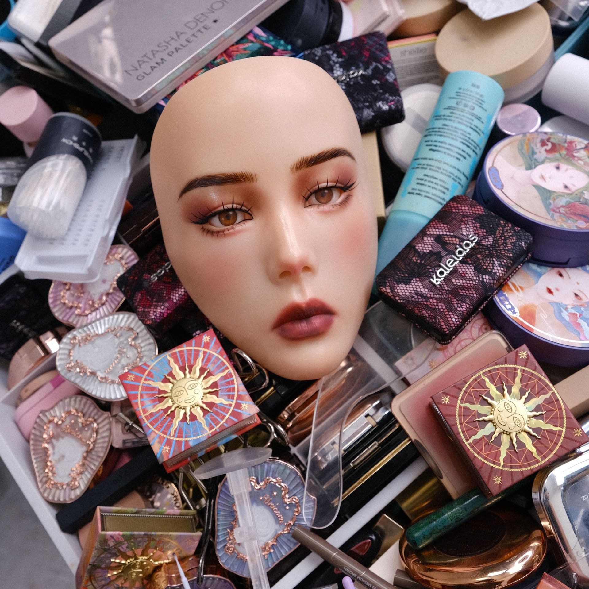 Transfronterizo especial para toda la cara maquillaje de silicona ejercicio de maquillaje de cabeza modelo de ojos cejas maquillaje pintado ejercicio práctico simulado enseñanza de maquillaje de belleza