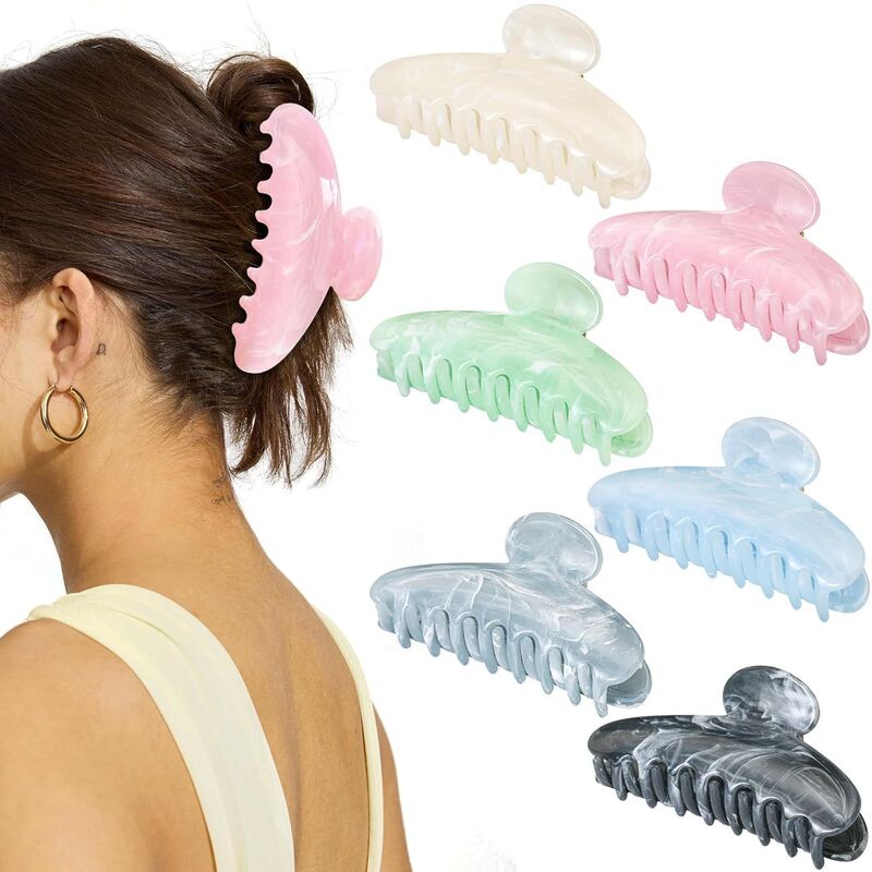 Amazonの人気ヘアクリップセット、シームレスな後頭部つや消し爪クリップ、長方形のサメクリップ、クロスボーダーヘアアクセサリー|undefined