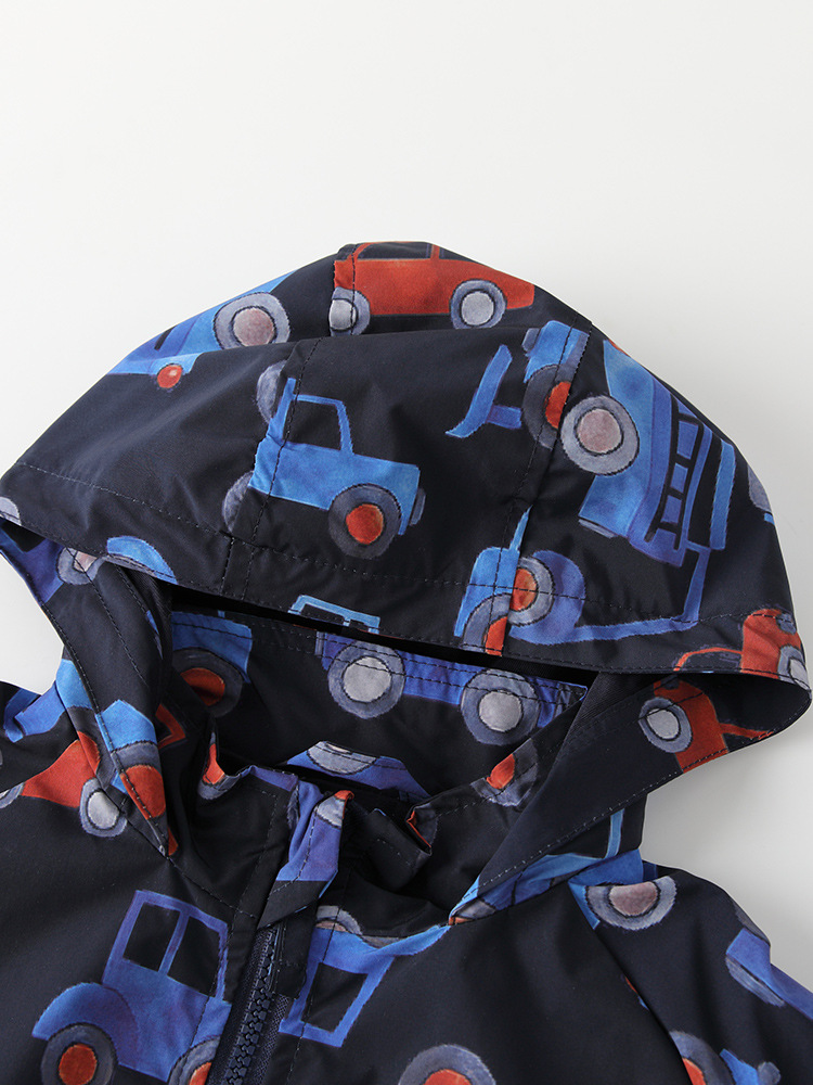 Malwee transfronterizo chaqueta de viento para niños otoño y invierno nuevo estilo europeo y americano con capuz para niños pequeños y medianos, chaqueta de cremallera guapo para niños