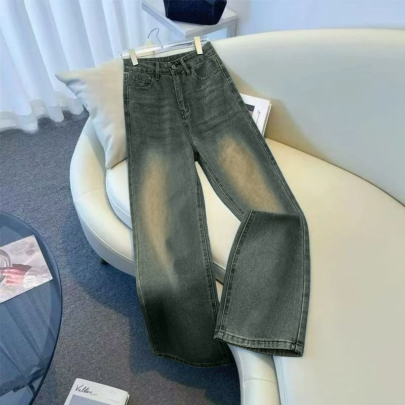 Высок-waist свободные прямые джинсы, облегающие брюки, стиль осень 2025 года, мультиразмерная посадка
