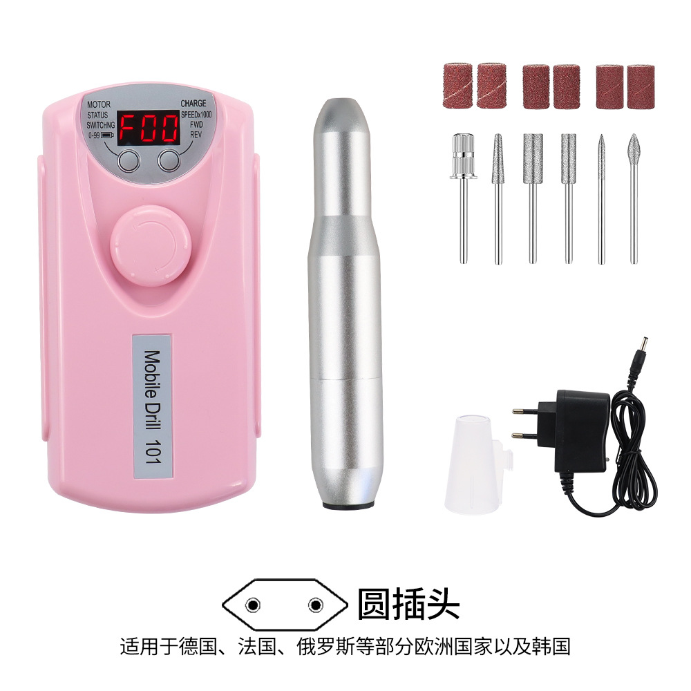 Transfronterizo pulitador de uñas conjunto de pulitador de uñas portátil recargable 45000 rpm pulitador de uñas de descarga de uñas