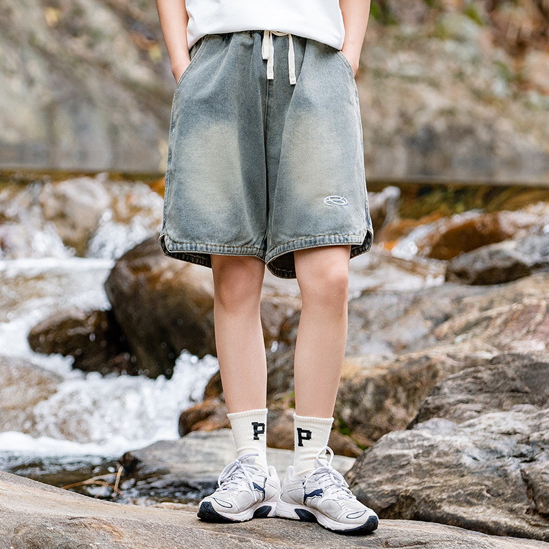 Verano estilo americano vaqueros lavados con agua hacer viejos pantalones retro diseño de moda de tamaño grande para hombres y mujeres image 3