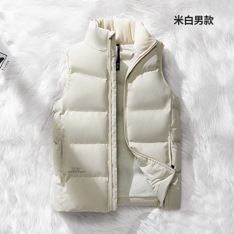 High-end suelto chaleco blanco de color sólido chaleco caliente hombro chaleco de plumón personalizado ropa de trabajo marca de moda hombre image 7