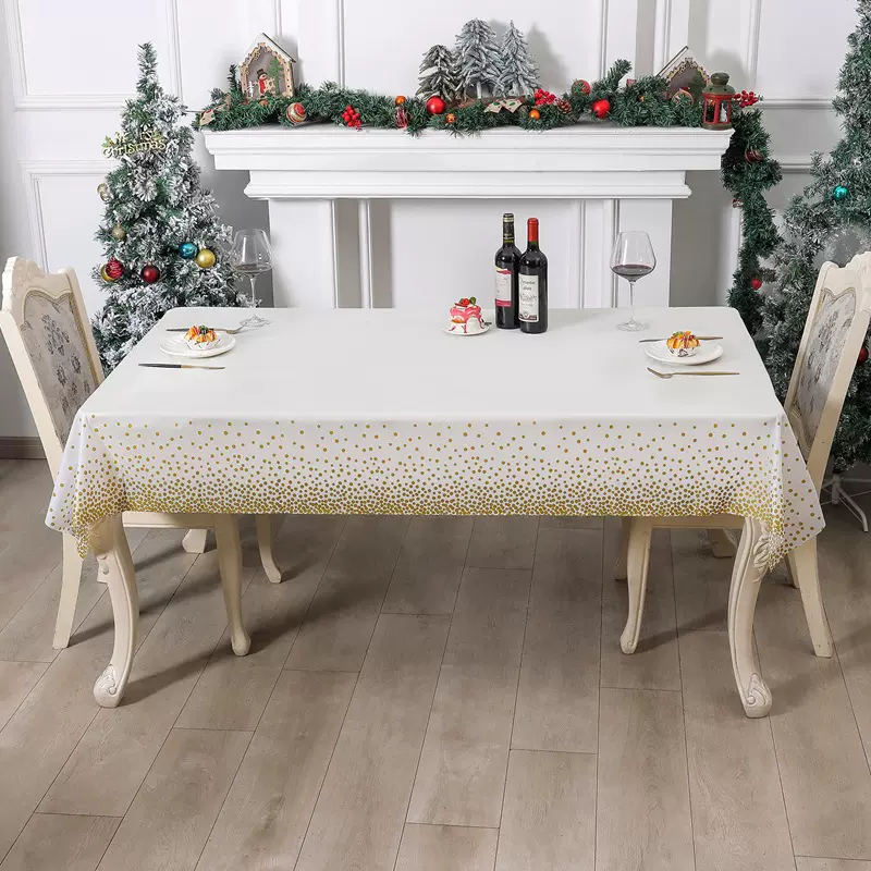 跨境亚马逊圆点派对桌布PEVA防水防油一次性源头厂家防水防油桌布