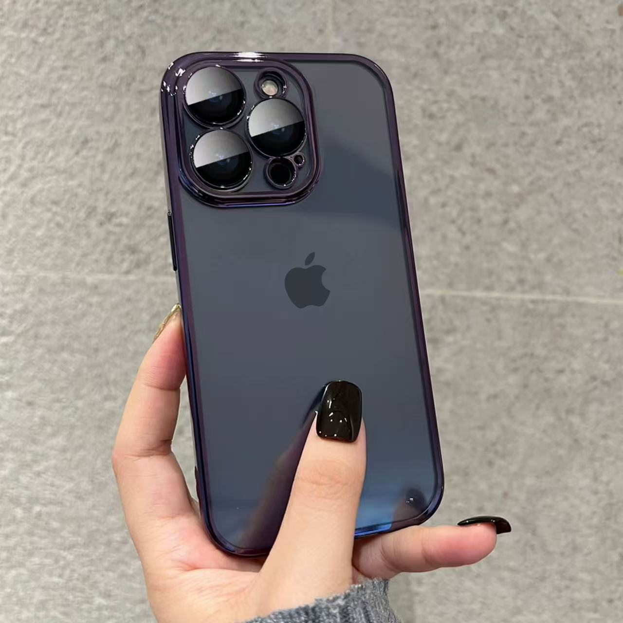 Topón antipolvo de carcasa blanda de color púrpura oscuro = película de lente incorporada owl