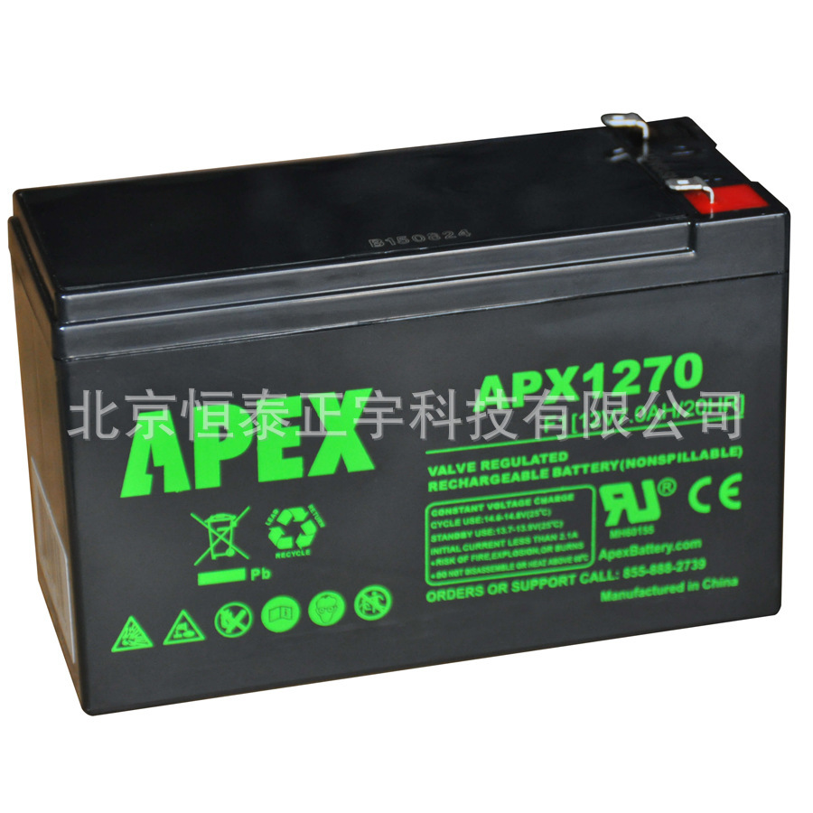 APEX蓄电池APX1280 12V8AH/20HR消防照明 EPS直流屏 UPS电源