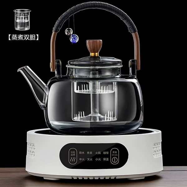 Standard white stove + ash tea pot (steaming and cooking double bladder) 1000ML.