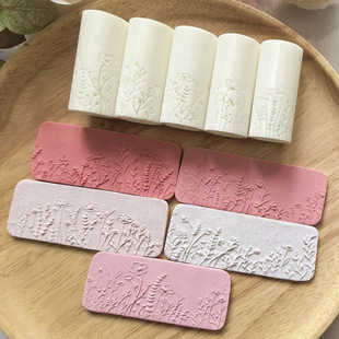 Cross-Border Plant and Flower Texture Soft Clay Texture Roller High-Precision Texture Roller Earrings Production Wholesale