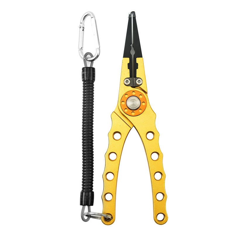 Alicates de pesca de aleación de aluminio alicates de luya larga boca de acero de tungsteno línea de pesca tijeras señuelo er gancho de bucle abierto herramienta de selección para la pesca