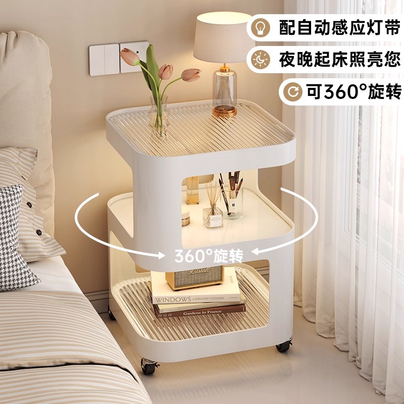 Bedside Table Floor-Standing Storage Rack Small Bedside Table 2025 New Home Bedroom Mobile Cartoon Creative Side Table