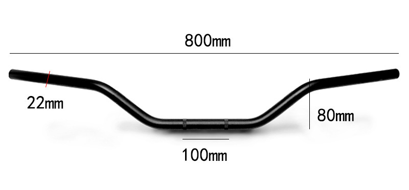 Universal 22mm Handlebars for Off-Road Motorcycles, Aluminum Alloy 80 Low Handlebars, 70cm High Handlebars, Modified Parts