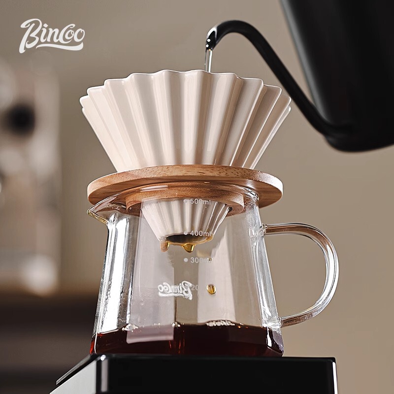 Bincoo Hand-made Coffee Pot Sharing Pot suit Household Portable Coffee Filter Cup Three-piece Coffee Utensil