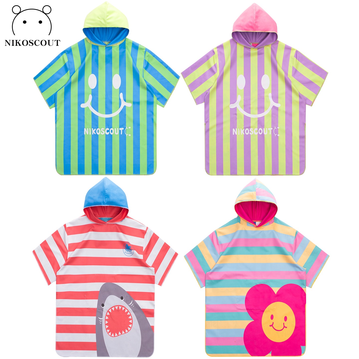 Children's Quick-Drying Bath Towel, Portable Swimming Robe, Sports Cape, Beach Shawl, Wearable Large Size, Absorbent and Sun-Protective