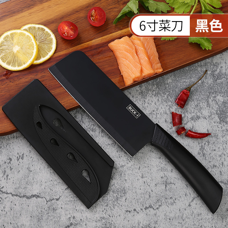 Cuchillo de cocina Yangjiang cuchillo de cocina doméstico tablero de cocina 2 en 1 cuchillo de acero negro cuchillo de frutas cuchillo de alimentos suplementarios dormitorio tablero de corte combinación