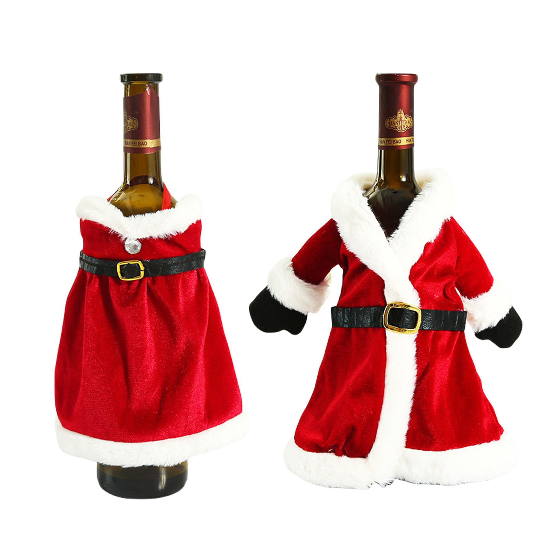 Nuevos productos transfronterizos de botellas de vino navideñas decorativas ambientes festivos de decoración de botellas de vino vestidos decorativas de mesa de comedor creativas