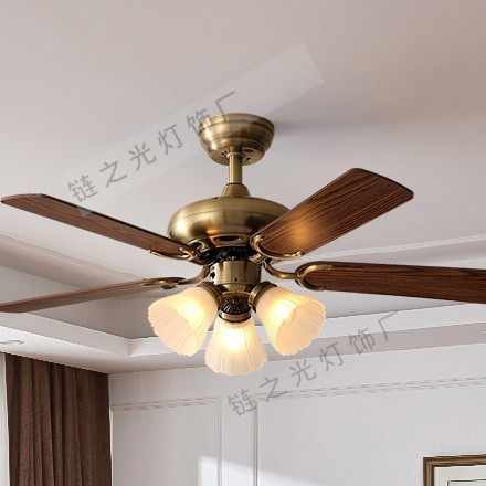 Nanyang Fan Lamp Restaurant Home Silent American Ceiling Fan Lamp Modern Scandinavian Living Room Integrated Electric Fan Chandelier