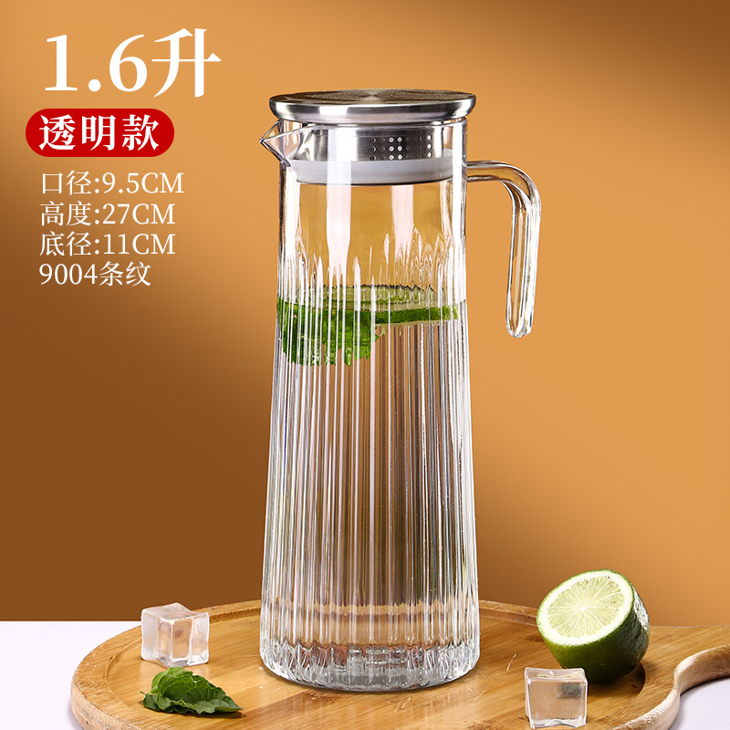 Jarra comercial de rayas de agua fría, restaurante de jarra de jugo de plástico acrílico, té, pc, jarra de limón para evitar caídas