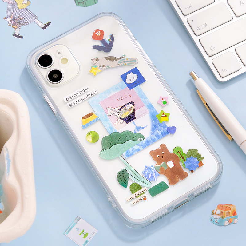 Xinmo Ancient Early Wind Cut Pegatinas Serie de momentos maravillosos 20 pegatinas de bricolaje de decoración de cuentas de niña