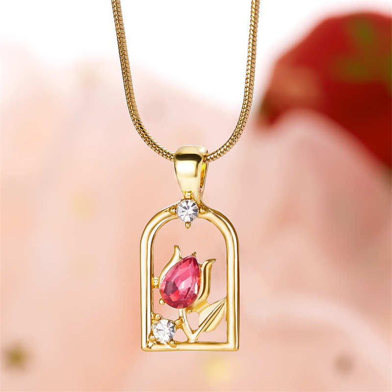 Lady Flower Alloy Plating Women's Pendant Necklace display picture 5