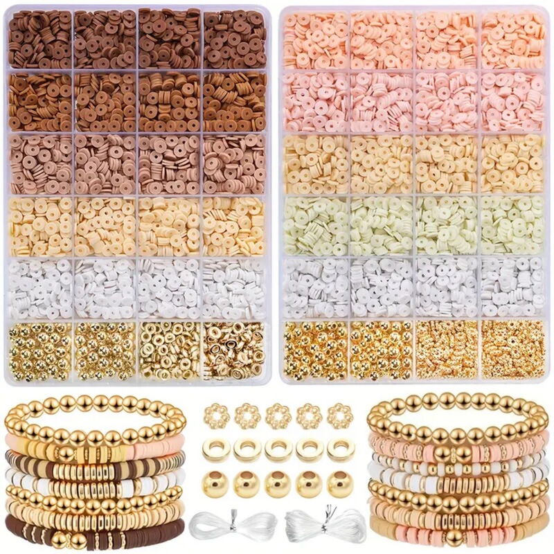 European and American Cross-border 2000pcs24 Acrylic 5 Color Clay Beads Spacer Beads suit Bracelet Jewelry Making suit